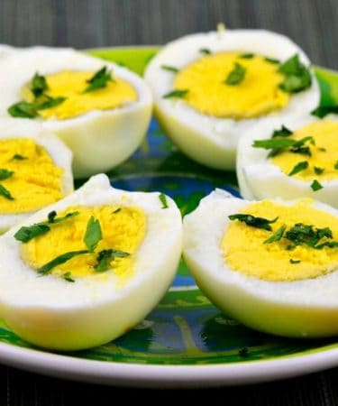 Hard boiled eggs in oven